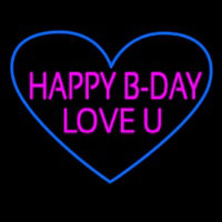 Happy B Day Love U Heart Neonkyltti