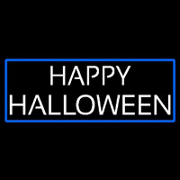 Happy Halloween With Blue Border Neonkyltti