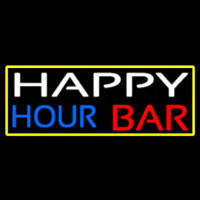 Happy Hour Bar With Yellow Border Neonkyltti