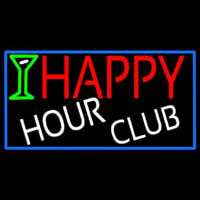 Happy Hour Club With Blue Border Neonkyltti