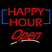 Happy Hour Cursive Open Neonkyltti