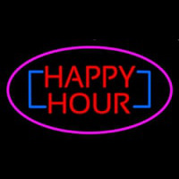 Happy Hour Oval Pink Neonkyltti