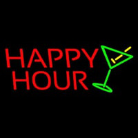 Happy Hour With Martini Glass Neonkyltti