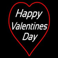 Happy Valentines Day Heart Logo Neonkyltti
