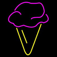 Hard Ice Cream In Pink With Yellow Cone Neonkyltti