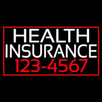 Health Insurance With Phone Number And Red Border Neonkyltti