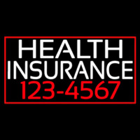 Health Insurance With Phone Number And Red Border Neonkyltti