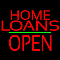 Home Loans Block Open Green Line Neonkyltti