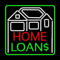 Home Loans With Home Logo And Green Border Neonkyltti