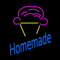 Homemade With Ice Cream Cone Logo Neonkyltti