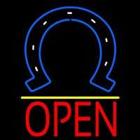 Horseshoe Logo Open Neonkyltti