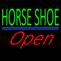 Horseshoe Open With Blue Line Neonkyltti