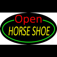 Horseshoe Open With Green Border Neonkyltti