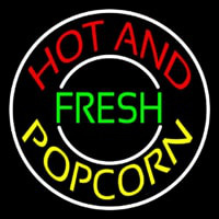 Hot And Fresh Popcorn With Border Neonkyltti