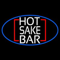 Hot Sake Bar Oval With Blue Border Neonkyltti