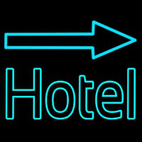 Hotel With Arrow On Top Neonkyltti