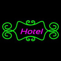Hotel With Green Art Border Neonkyltti