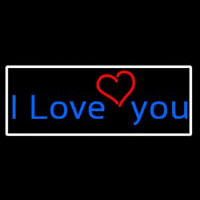 I Love You And Heart With White Border Neonkyltti