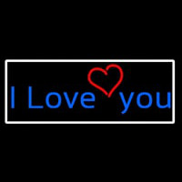I Love You And Heart With White Border Neonkyltti