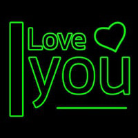 I Love You Green Neonkyltti