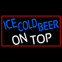 Ice Cold Beer On Top With Red Border Neonkyltti