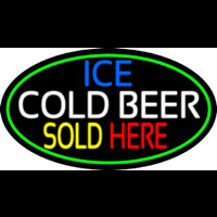 Ice Cold Beer Sold Here With Green Border Neonkyltti