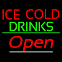 Ice Cold Drinks Red Open Neonkyltti