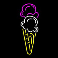 Ice Cream Cone Double Scoop Logo Neonkyltti