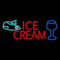 Ice Cream Glass N Fish Neonkyltti