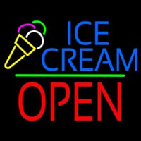 Ice Cream Logo Block Open Green Line Neonkyltti