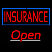 Insurance Blue Border Open Neonkyltti