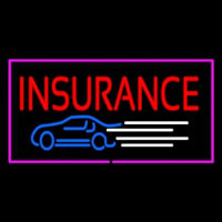 Insurance Car Logo Pink Border Neonkyltti