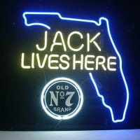 Jack Daniels Jack Lives Florida Whiskey Olut Baari Avoinna Neonkyltti
