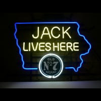 Jack Daniels Jack Lives Here IOWA Whiskey Neonkyltti