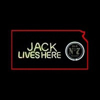 Jack Daniels Jack Lives Here Kansas Neonkyltti