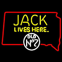 Jack Daniels Jack Lives Here South Dakota Whiskey Neonkyltti