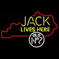 Jack Daniels Jack Lives here Kentucky Whiskey Neonkyltti