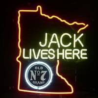 Jack Daniels Lives Here Minnasota Whiskey Neon Olut Baari Kyltti