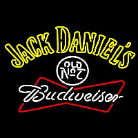 Jack Daniels with Budweiser Logo Neonkyltti