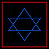 Judaism Star Of David Red Border Neonkyltti