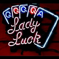 Lady Luck Poker Olut Baari Neonkyltti