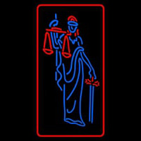 Law Office Logo With Red Border Neonkyltti