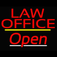 Law Office Open Yellow Line Neonkyltti
