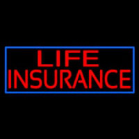 Life Insurance Block Blue Border Neonkyltti