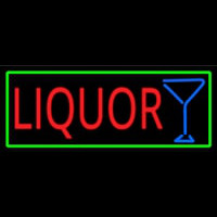 Liquor And Martini Glass With Green Border Neonkyltti