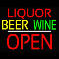 Liquor Beer Wine Block Open White Line Neonkyltti