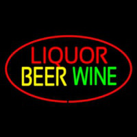 Liquor Beer Wine Oval Red Neonkyltti
