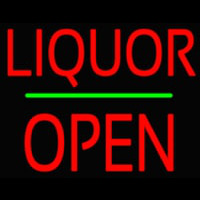 Liquor Block Open Green Line Neonkyltti