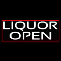 Liquor Open With Red Border Neonkyltti