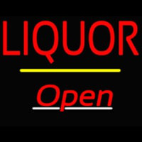 Liquor Open Yellow Line Neonkyltti